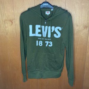 Levi’s Mens Green Logo Zip up Hoodie